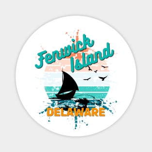 Fenwick Island Delaware Retro Vintage Island Magnet